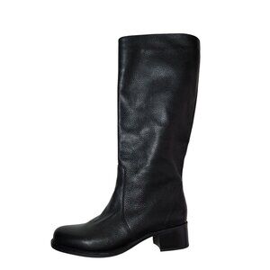 NEW La Canadienne Knee High Boots Womens 9.5 Black Pebbled Leather Classic Chic